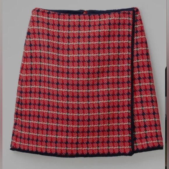 Boden Tweed Mini Skirt Red Women’s Size 4 - Picture 1 of 9